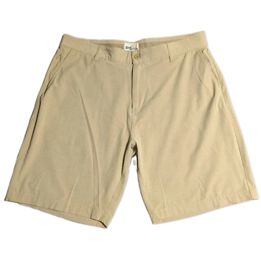 Reyn Spooner Golf Shorts Mens 36 Beige Stretch Performance Flat Front 8.5 Inseam